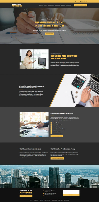 Website Design for Financial Advisors by yours truly! dark theme design financial website website design