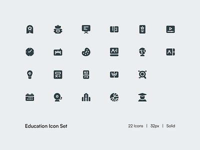 Education Icon Set animation branding graphic design icon iconpack iconset iconstyle illustration uiux