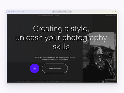 Photography Studio Landing Page branding design illustration ui uidesign uiux ux uxdesign uxui