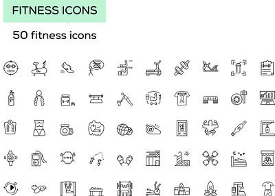 FITNESS ICONS gym health icon illustration