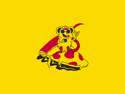 Pizza Rat ai illustrator cafe cafe bustelo character design coffee design illustration new yorker pizza pizza rat primary colors rat surf vector design