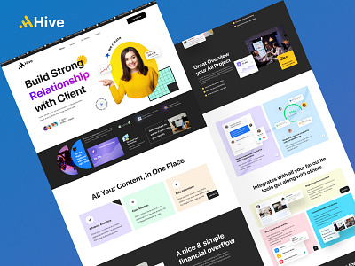 Saas Landing Page all content all file recongnize branding cilent manage clean colourful design design full design full page manage content management minimal relationship saas all page saas client saas landing saas page saas web ui web