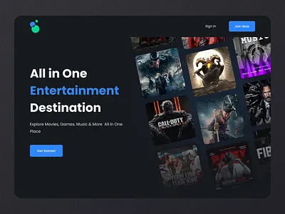 Movie & Game Streaming Website amazon game streaming graphic design hero section landing modern landing page movie movie streaming music streaming netflix product design sports streaming streaming website ui ui inspiration ux visual design web 3 web design website