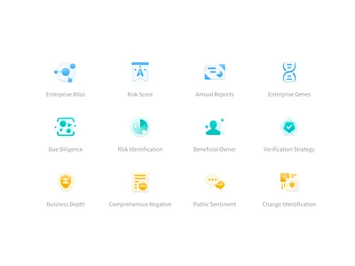 Risk report icons colorful flat ground glass icon illustration report risk ui