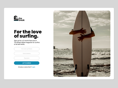 "The Break" Sign Up Page branding dailyui figma productdesign signup form ui ux web design