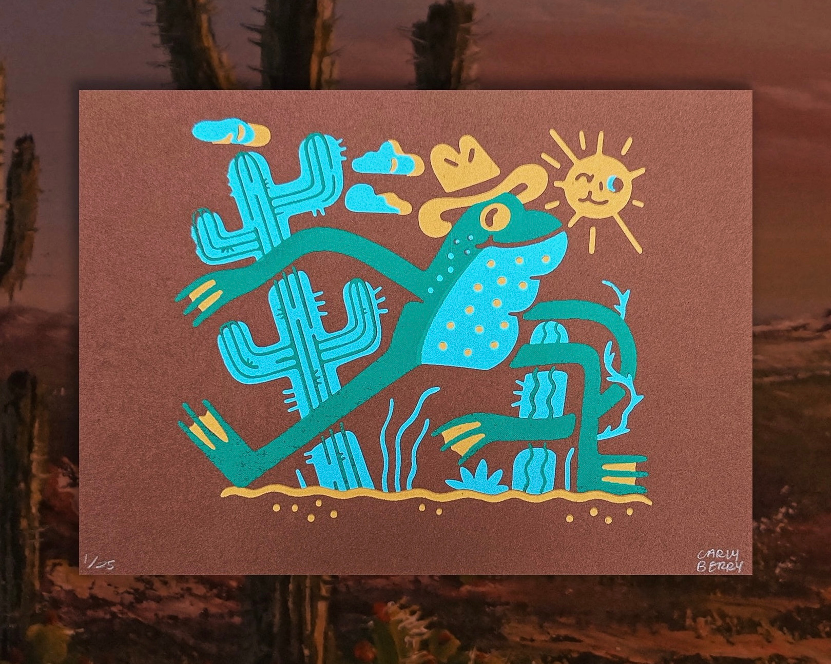 Rootin’ Tootin’ Bufo amphibian bufo character design cowboy desert frog illustration screenprint silkscreen toad