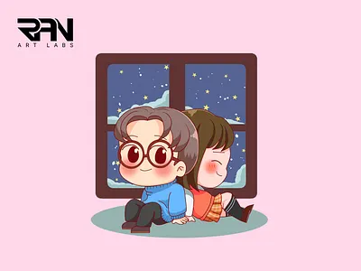 Cute couple chibi art character portrait cartoon character cartoon style chibi chibi character couple chibi cute character emotes potrait
