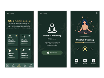 Meditation App UI Design android app design app design graphic design ui