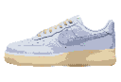 Nike air force 1 low summit white pure platinum pixel art 3d branding digitalart graphic design pixelart