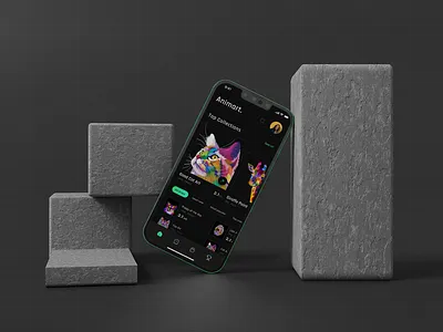 NFT Arts collection app 3dmockup android app application arts collection creative dailyui design drawing ios mockup nft nfts ui uiux uiuxdesigner ux