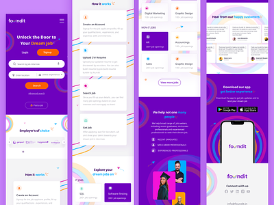 foundit website Redesign Mobile version 2023 app clean job website mobile modern purple responsive design ui ux