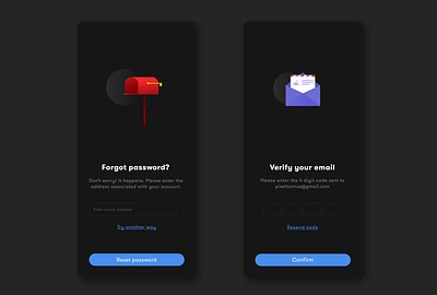 Forgot password- Mobile App animation animation design colourscheme email figma forgot password illustrations microanimations microinteraction ui user experience uxui verify email