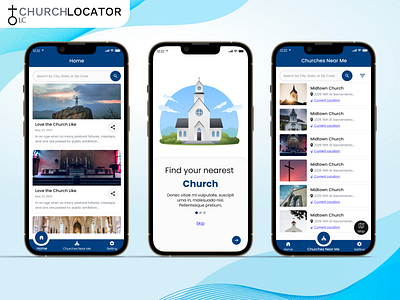 Church Finder App app design church finder app church near me design graphic design mobile app motion graphics