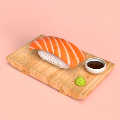 📝 My To-Eat-List: Salmon Sushi 3d animation branding c4d cinema4d design graphic design illustration ui