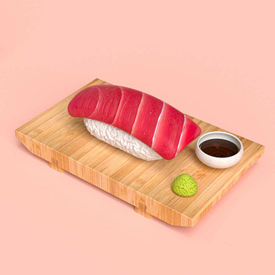 📝 My To-Eat-List: Tuna Sushi 3d animation branding c4d cinema4d design graphic design illustration ui