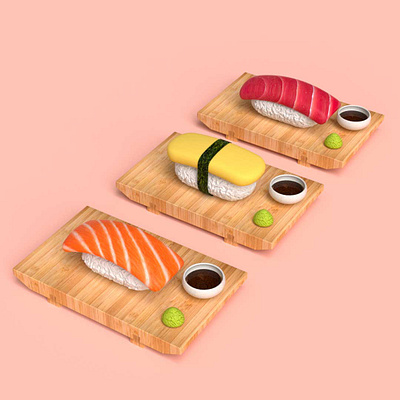 📝 My To-Eat-List: Sushi 3d animation branding c4d cinema4d design graphic design illustration ui