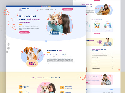 ESA-Emotional Support Animal branding graphic design ui