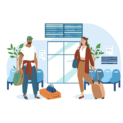 Travel 2d adventuremates buddyadventures explorewithfriends flat grouptravel illustration journeytogether man travelbuddies traveltribe wandercrew wanderwithus woman