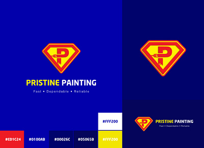 Pristine-Painting Logo, logotype, branding design illustration logo modern psd ui