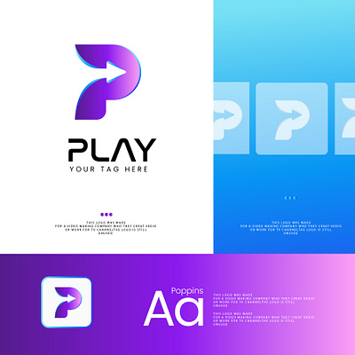 Play logo design abstract logo app logo best logo branding design gradient logo graphic design illustration logo logos minimal logo vector web logo