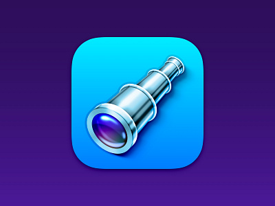 Söka App Icon app app icon icon icons ios lense madewithsketch metal skeuomorphic skeuomorphism telescope