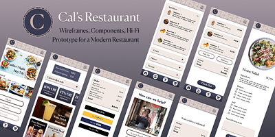 Cal's Restaurant Case Study Designs app branding design figma illustrator logo prototype typography ui ux