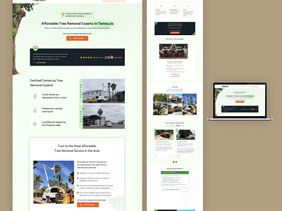 Lead Generation Landing Page/ TemeCula Tree removal branding design dribbble shot illustration landing page design landingpage lead generation logo ui ux