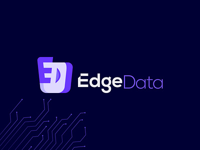 EdgeData brand identity bin bold branding combined custom logo data design e letter graphic design illustration letter logo purple simple tech company typography vector visual identity web logo