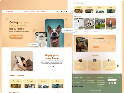 Pet Shop Landing Page design fake project landing page ui ux website