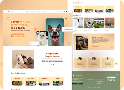 Pet Shop Landing Page design fake project landing page ui ux website