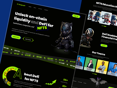 NFT Landing Page Redesign bitcoin blockchain blockchain landing page cryptocurrency defi landing page ethereum finance landing page landing page design nft nft design nft landing page nft marketplace ui ux web design web3 website