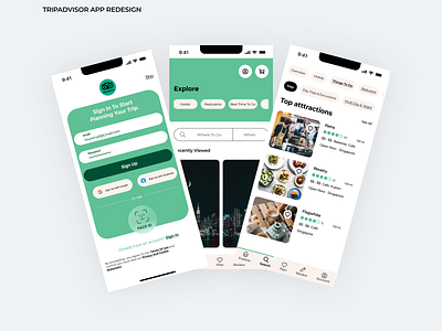 TRIPADVISOR APP REDESIGN ios app mobile app tourist app trip app tripadvior app redesign ui ui deign