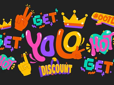 Promotional stickers design graphic design illustration sticker vector