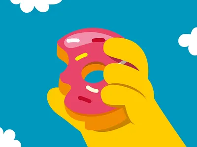 The Simpsons donuts hand illustration thesimpsons tvshow vector