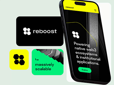 Reboost logo & visual 3d animation app bitcoin branding crypto ios landing logo mobile ui web web3 website