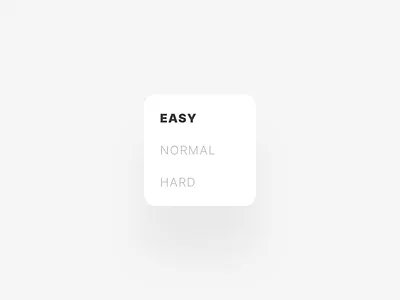 Difficulty Mode Selector animation difficulty mode interaction design microinteractions motion ui pointer selector switch typography ui ui animation ux variable fonts xr xr design