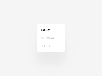 Difficulty Mode Selector animation difficulty mode interaction design microinteractions motion ui pointer selector switch typography ui ui animation ux variable fonts xr xr design