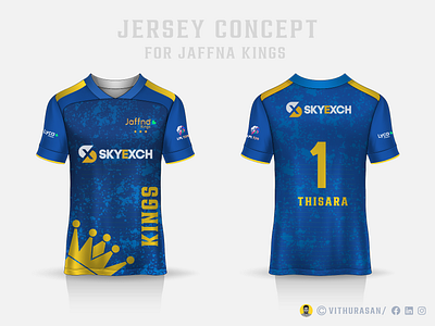 Jersey concept for Jaffna kings branding design graphic design illustration jaffna jaffnakings jersey srilanka ux