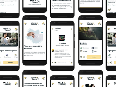 Mobile Responsive - Work of Fame colors freelance mobile ui