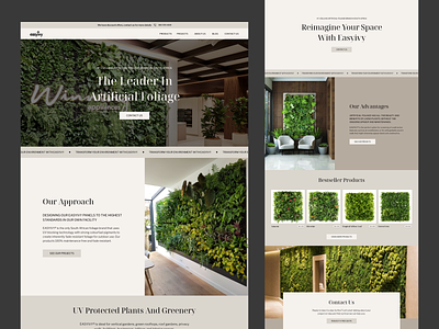 Website design for Artificial Foliage store ecommerce homepage interiordesign landingpage plants web website