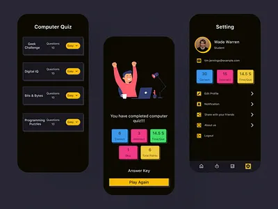 Quiz Application app app development app design branding design graphic design logo mobile development ui ux