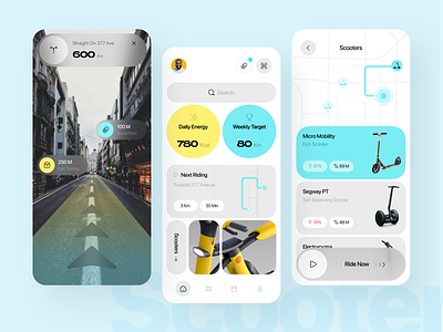Electrical scooters app🛴(Light mode🌝) app design application bike business design electric electric scooter electronic light map mobile modern product riding route scooter ui ux vehicle