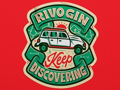 RIVO GIN Rivetta car gin illustration lettering rivetta typo typography vector vintage