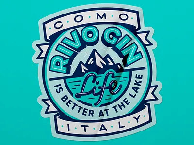 RIVO GIN Lake como gin illustration lake lettering typo typography vector