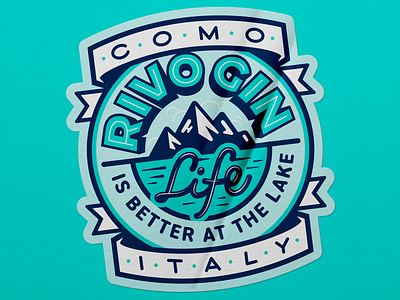 RIVO GIN Lake como gin illustration lake lettering typo typography vector