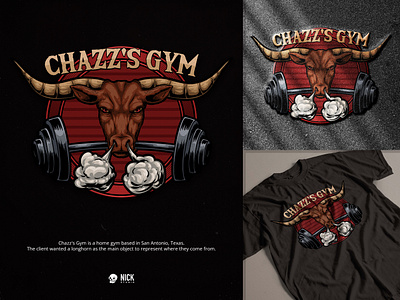 Chazz's Gym brand identity branding design design studio graphic design hand drawing hand drawn illustration illustrator logo logo design vintage vintage design vintage logo