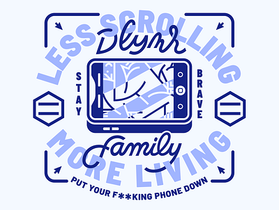 DLYNR Less scrolling illustration iphone lettering scrolling smartphone typo typography vector
