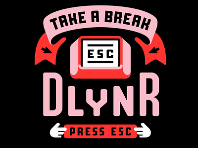 DLYNR Press ESC button esc illustration lettering typo typography vector