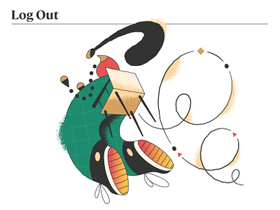 Log Out character design design illustration product ui vector webdesign