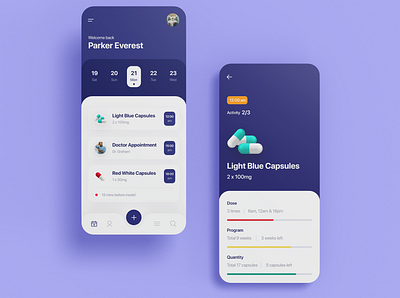 Medication Taking App Concept Design concept dailyinspiration design iosdesign medicationtakingapp pillstakingapp ui uidesign uxdesign